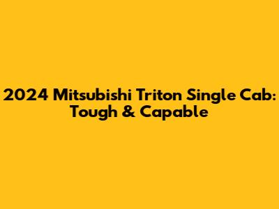 2024 Mitsubishi Triton Single Cab: Tough & Capable