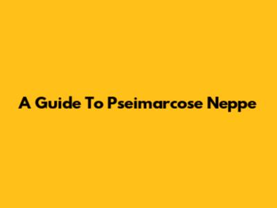 A Guide To Pseimarcose Neppe