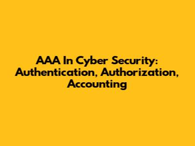 AAA In Cyber Security: Authentication, Authorization, Accounting