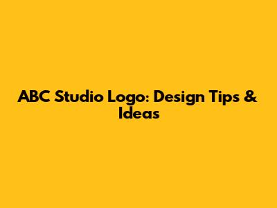 ABC Studio Logo: Design Tips & Ideas