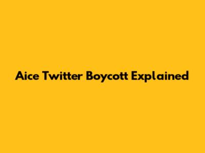 Aice Twitter Boycott Explained