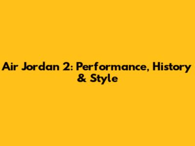 Air Jordan 2: Performance, History & Style
