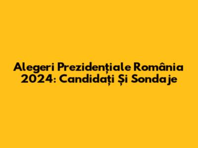 Alegeri Prezidențiale România 2024: Candidați Și Sondaje