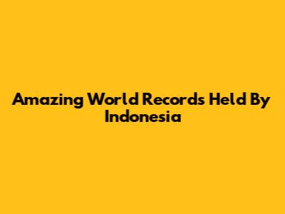 Amazing World Records Held By Indonesia