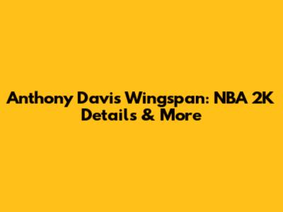Anthony Davis Wingspan: NBA 2K Details & More