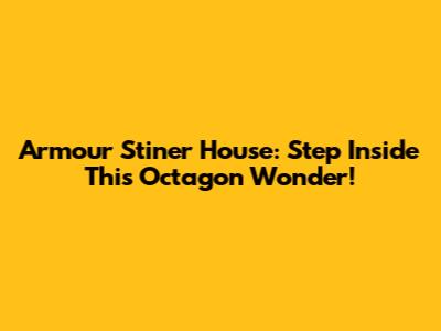 Armour Stiner House: Step Inside This Octagon Wonder!
