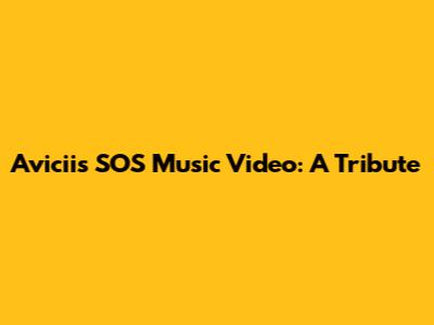 Avicii's "SOS" Music Video: A Tribute