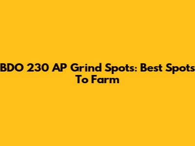 BDO 230 AP Grind Spots: Best Spots To Farm
