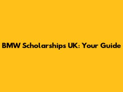 BMW Scholarships UK: Your Guide