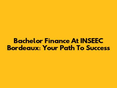 Bachelor Finance At INSEEC Bordeaux: Your Path To Success