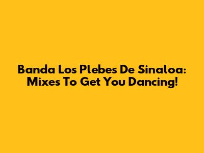 Banda Los Plebes De Sinaloa: Mixes To Get You Dancing!