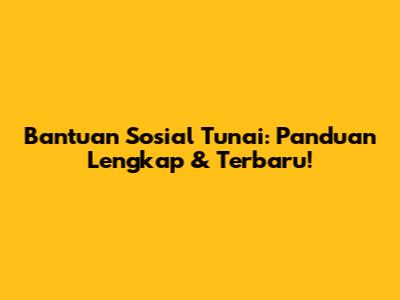 Bantuan Sosial Tunai: Panduan Lengkap & Terbaru!