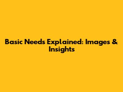 Basic Needs Explained: Images & Insights