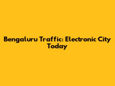 Bengaluru Traffic: Electronic City Today