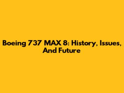 Boeing 737 MAX 8: History, Issues, And Future