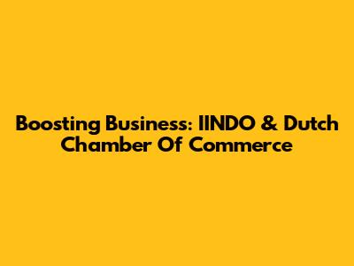 Boosting Business: IINDO & Dutch Chamber Of Commerce