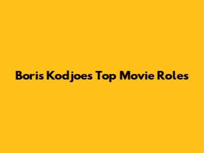 Boris Kodjoe's Top Movie Roles