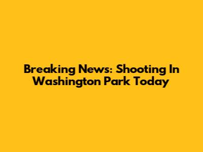 Breaking News: Shooting In Washington Park Today