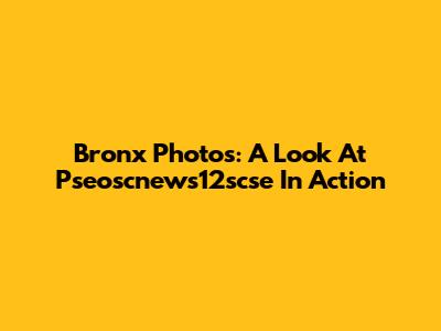 Bronx Photos: A Look At Pseoscnews12scse In Action