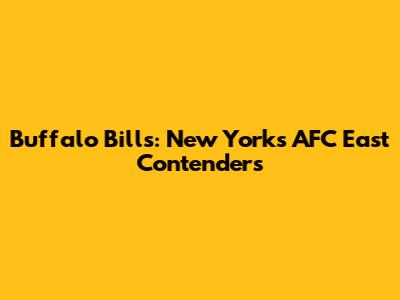 Buffalo Bills: New York's AFC East Contenders