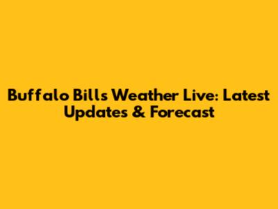 Buffalo Bills Weather Live: Latest Updates & Forecast