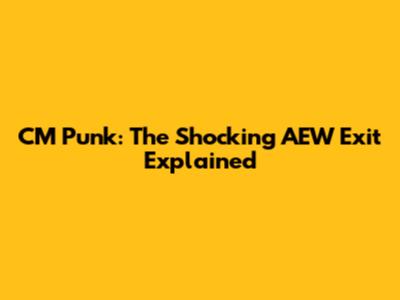 CM Punk: The Shocking AEW Exit Explained