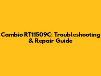 Cambio RT11509C: Troubleshooting & Repair Guide