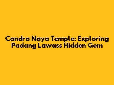 Candra Naya Temple: Exploring Padang Lawas's Hidden Gem