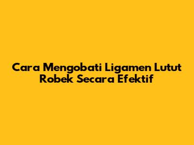 Cara Mengobati Ligamen Lutut Robek Secara Efektif