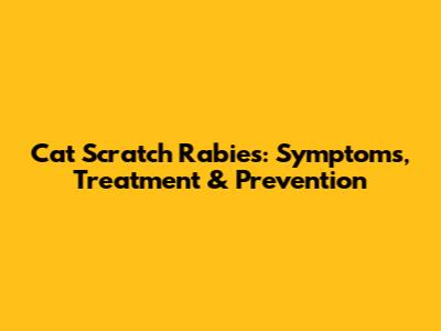 Cat Scratch Rabies: Symptoms, Treatment & Prevention