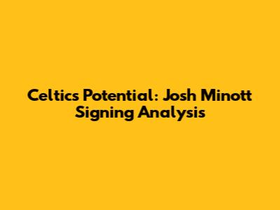 Celtics' Potential: Josh Minott Signing Analysis