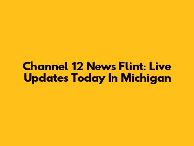 Channel 12 News Flint: Live Updates Today In Michigan
