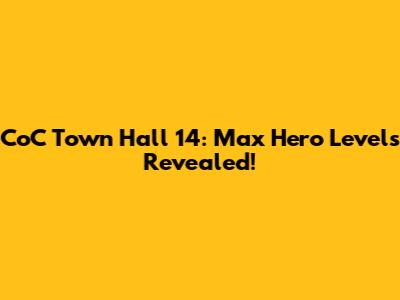 CoC Town Hall 14: Max Hero Levels Revealed!