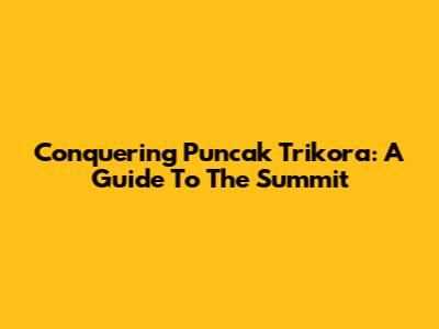 Conquering Puncak Trikora: A Guide To The Summit