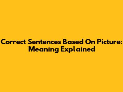 Correct Sentences Based On Picture: Meaning Explained