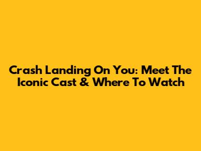 Crash Landing On You: Meet The Iconic Cast & Where To Watch