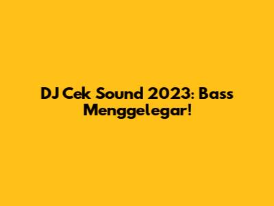 DJ Cek Sound 2023: Bass Menggelegar!