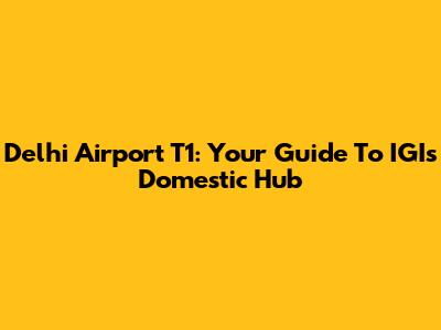 Delhi Airport T1: Your Guide To IGI's Domestic Hub