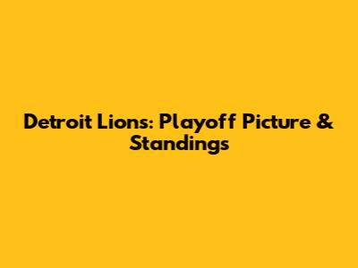 Detroit Lions: Playoff Picture & Standings