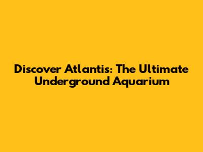 Discover Atlantis: The Ultimate Underground Aquarium