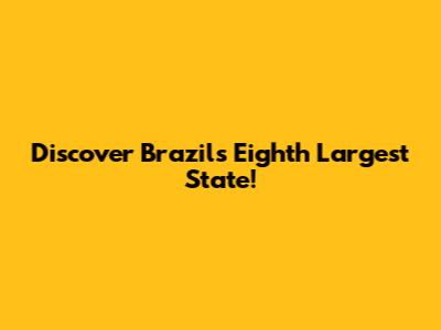 Discover Brazil's Eighth Largest State!