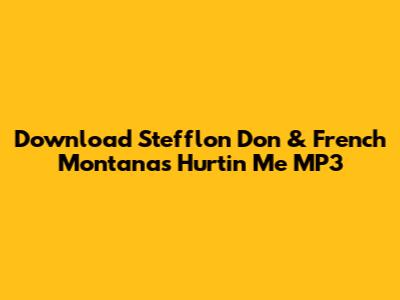 Download Stefflon Don & French Montana's 'Hurtin' Me' MP3
