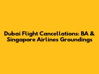 Dubai Flight Cancellations: BA & Singapore Airlines Groundings