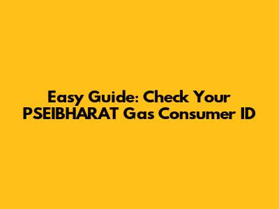 Easy Guide: Check Your PSEIBHARAT Gas Consumer ID
