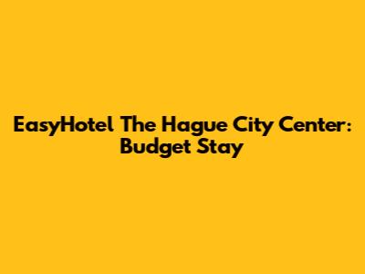 EasyHotel The Hague City Center: Budget Stay