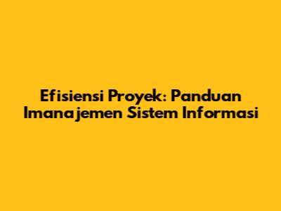 Efisiensi Proyek: Panduan Imanajemen Sistem Informasi