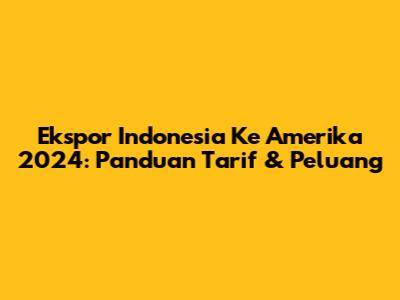 Ekspor Indonesia Ke Amerika 2024: Panduan Tarif & Peluang