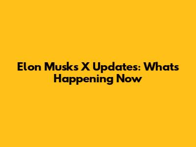 Elon Musk's X Updates: What's Happening Now
