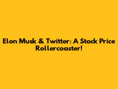 Elon Musk & Twitter: A Stock Price Rollercoaster!