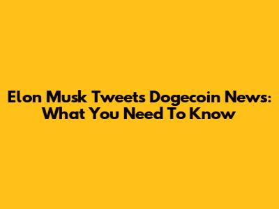 Elon Musk Tweets Dogecoin News: What You Need To Know
